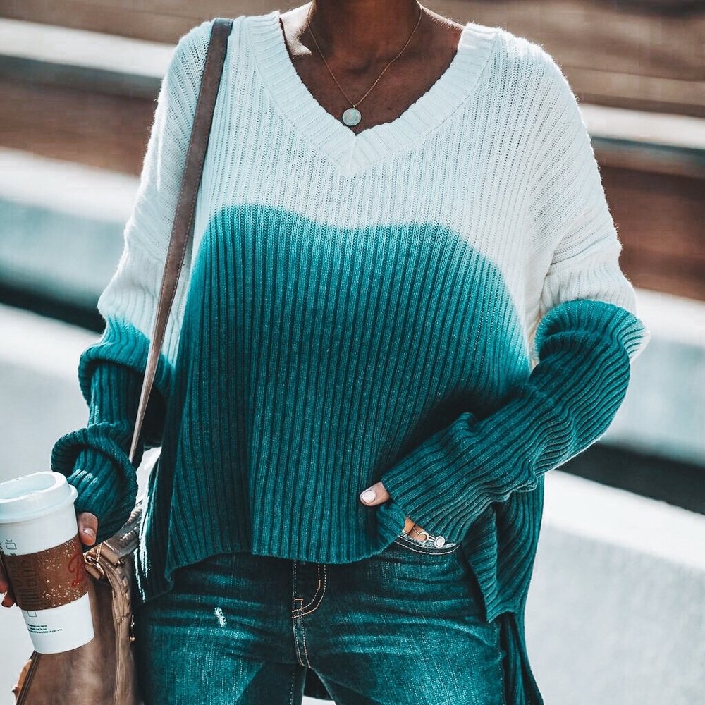 • euc ➳ vici dip dye cotton sweater •
